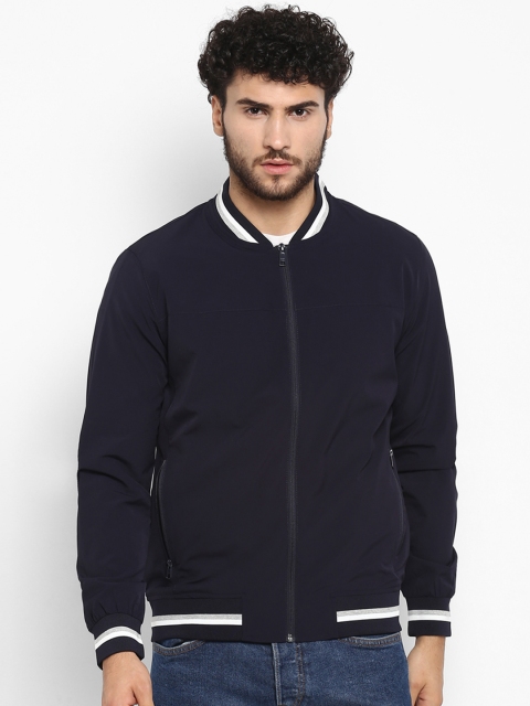 

Red Tape Men Navy Blue Striped Bomber Jacket