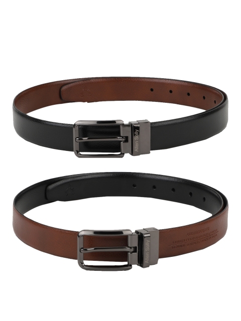 

Allen Solly Men Black & Brown Textured Reversible Leather Belt