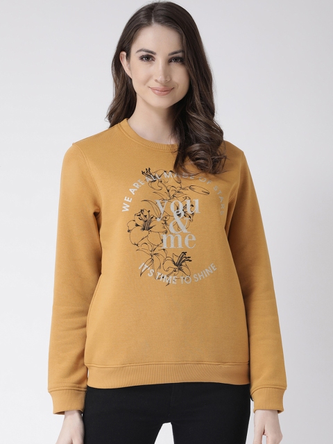 

Club York Women Mustard Yellow Printed Sweatshirt