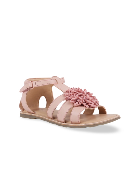 

Aria Nica Girls Pink Embellished Leather Open Toe Flats