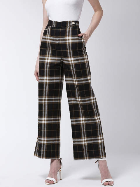 

MAGRE Women Brown & Mustard Loose Fit Printed Parallel Trousers