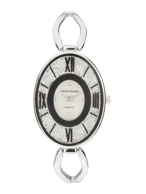 

Swiss Design Women Silver-Toned & Black Analogue Watch SDWatch-907-IPS