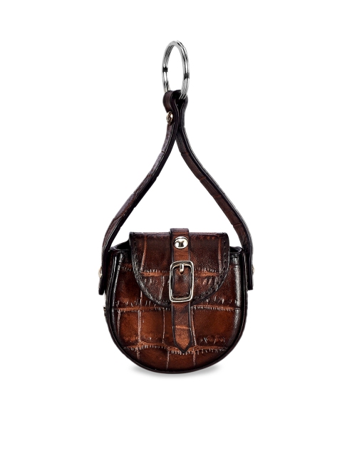 

Eske Unisex Dark Tan Brown Textured Handcrafted Leather Max Keychain