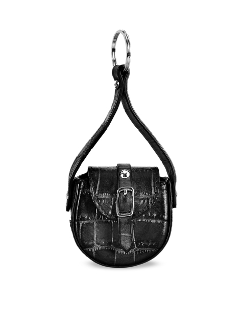 

Eske Unisex Black Textured Handcrafted Genuine Leather Max Keychain