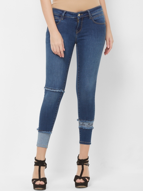 

bebe Women Blue Mid-Rise Mildly Distressed Slim Fit Stretchable Jeans