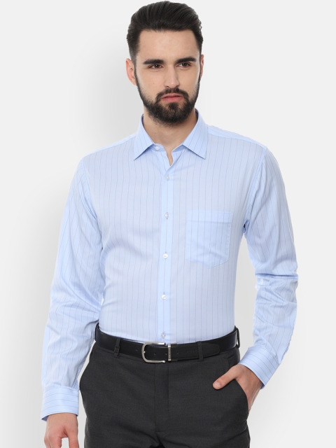 

Van Heusen Men Blue Regular Fit Striped Formal Shirt