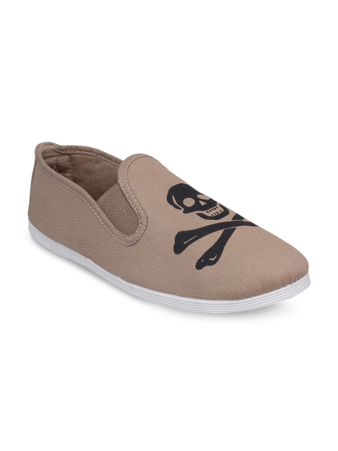 

SCENTRA Unisex Beige & Black Slip-On Sneakers