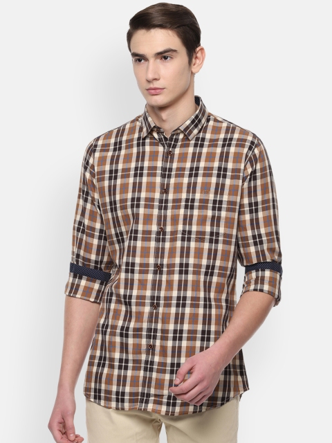 

Van Heusen Sport Men Brown & Black Slim Fit Checked Casual Shirt