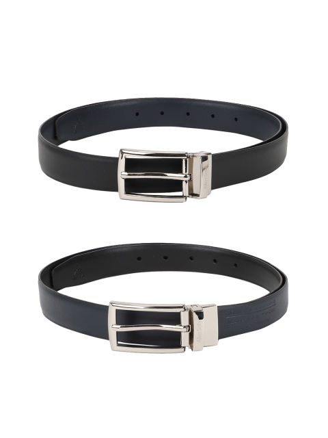 

Allen Solly Men Black Textured Reversible Leather Belt