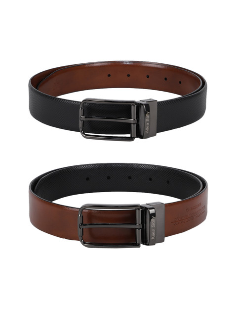 

Allen Solly Men Black & Brown Solid Reversible Leather Belt