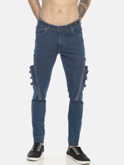 

KULTPRIT Men Blue Skinny Fit Mid-Rise Clean Look Stretchable Jogger Jeans