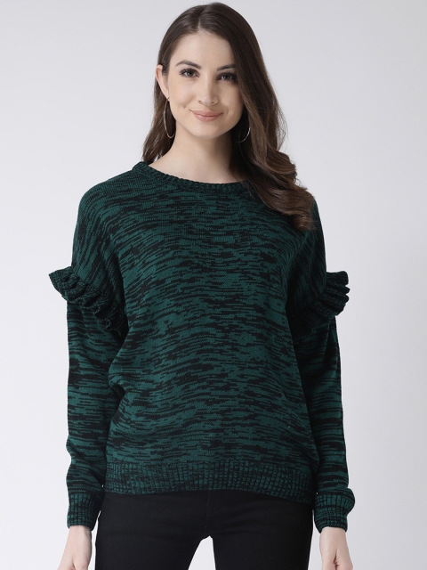 

Club York Women Teal Blue Solid Sweater