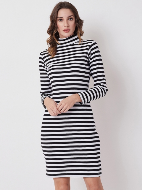 

Nun Women Striped Black Bodycon Dress