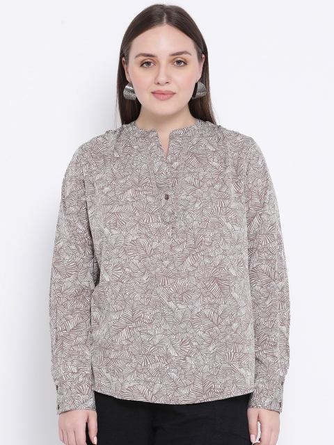 

Oxolloxo Women Brown Printed A-Line Top