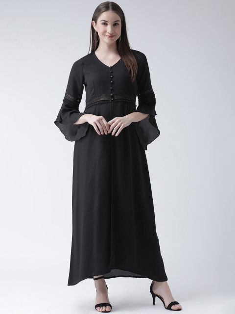 Texco Women Black Solid Longline Maxi Top