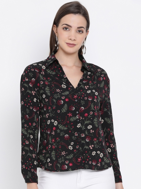 

Oxolloxo Women Black Regular Fit Printed Casual Shirt