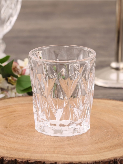 

Pure Home and Living Set of 6 Transparent Textured Tumblers