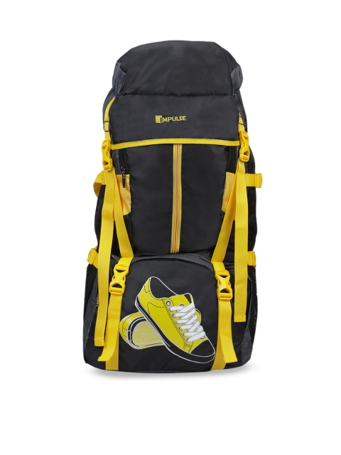 

Impulse Unisex Black & Yellow Printed Large Rucksack