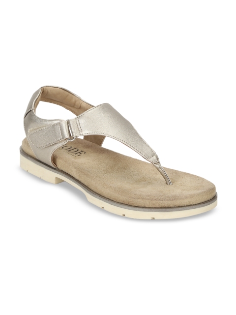 

Mode by Red Tape Women Gold-Toned Solid T-Strap Flats
