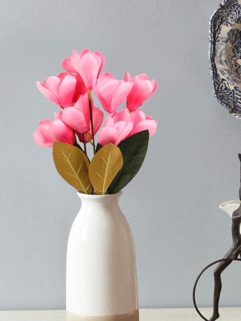 

TIED RIBBONS Pink & Green Darwin Tulips Artificial Flower Stick