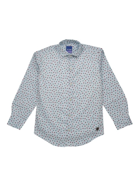 

UF CLUB Boys Blue & Red Regular Fit Printed Casual Shirt