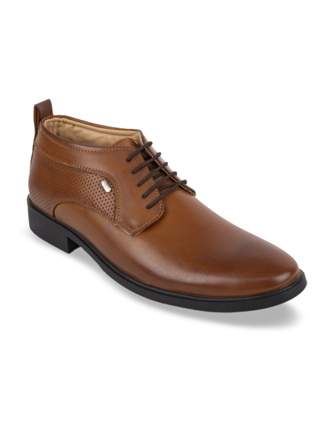 

Duke Men Tan Brown Solid Synthetic Mid-Top Derbys