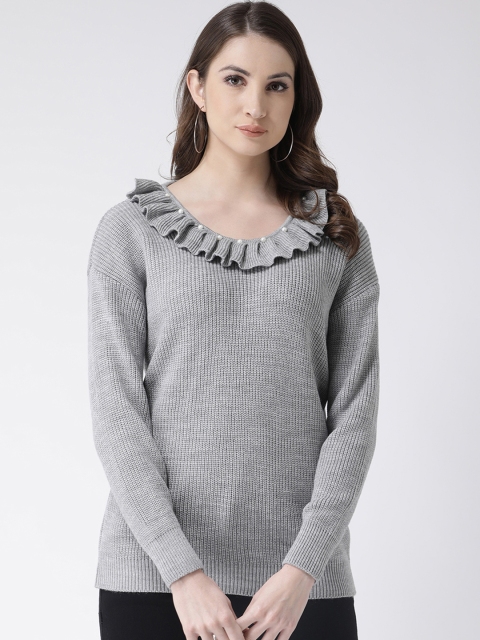 

Club York Women Grey Solid Sweater