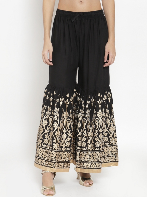 

Clora Creation Women Black & Beige Printed Flared Palazzos