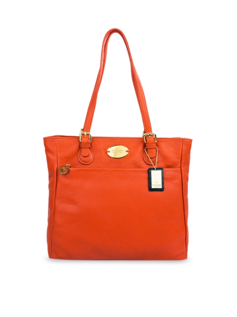 

Hidesign Orange Solid Leather Shoulder Bag