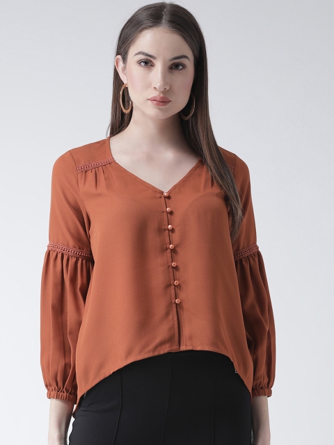 

Texco Women Rust Brown Solid High-Low Top