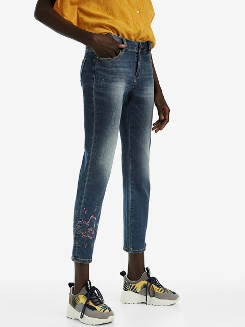 

Desigual Women Navy Blue Slim Fit Low-Rise Clean Look Stretchable Jeans