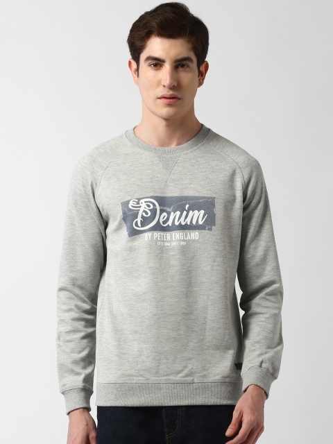 

Peter England Casuals Men Grey Printed Sweatshirt