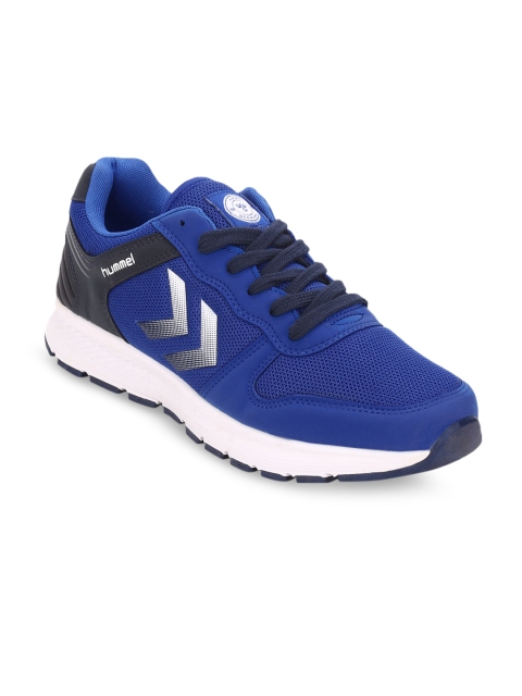 

hummel Unisex Blue Striped Mesh Mid-Top Sneakers