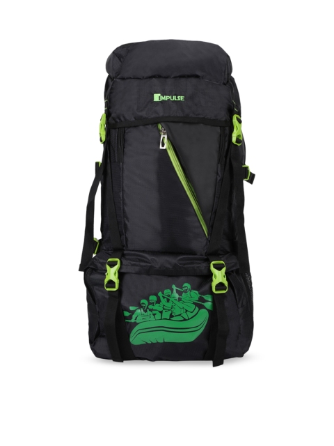

Impulse Unisex Black & Green Printed Large Rucksack