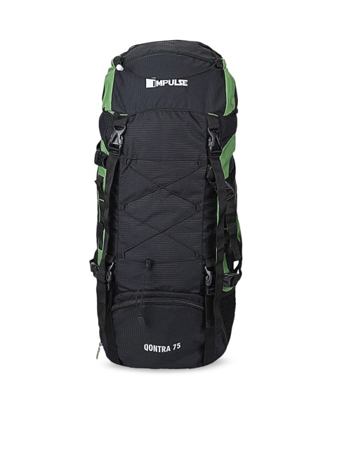 

Impulse Unisex Black & Green Colourblocked Large Rucksack