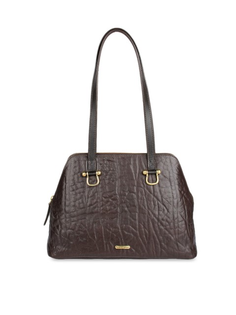 

Hidesign Brown Elephant Skin Textured Leather Shoulder Bag