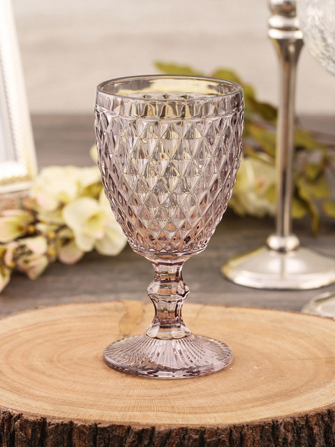 

Pure Home and Living Set of 6 Transparent Textured Wine Glasses