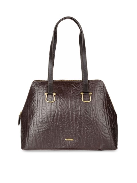 

Hidesign Brown Textured Leather Shoulder Bag