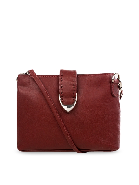 

Hidesign Red Solid Leather Sling Bag
