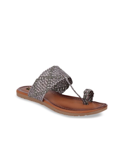 

Shoetopia Women Grey Woven Design One Toe Flats