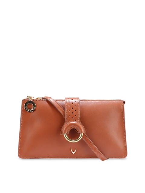 

Hidesign Tan Brown Solid Leather Sling Bag
