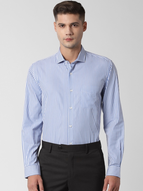 

Peter England Men Blue & White Striped Regular Fit Formal Shirt