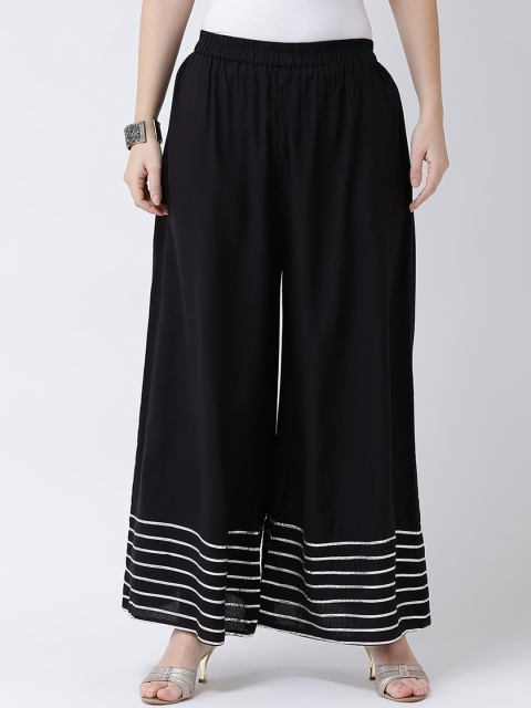 

Castle Women Black Solid Wide Leg Palazzos