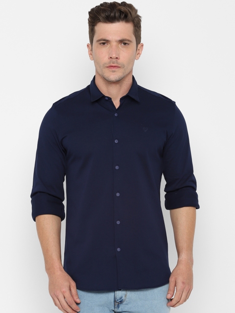 

Solly Jeans Co. Men Navy Blue Regular Fit Solid Casual Shirt