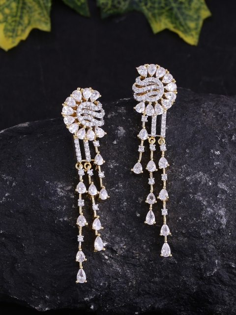 

Voylla Gold-Plated & Silver-Toned Handcrafted Contemporary Drop Earrings