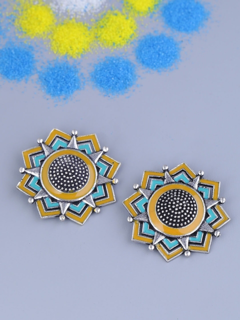 

Voylla Silver-Plated Oxidised Studs