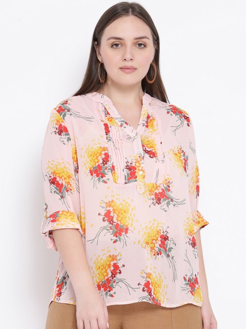 

Oxolloxo Women Beige Printed High-Low Top