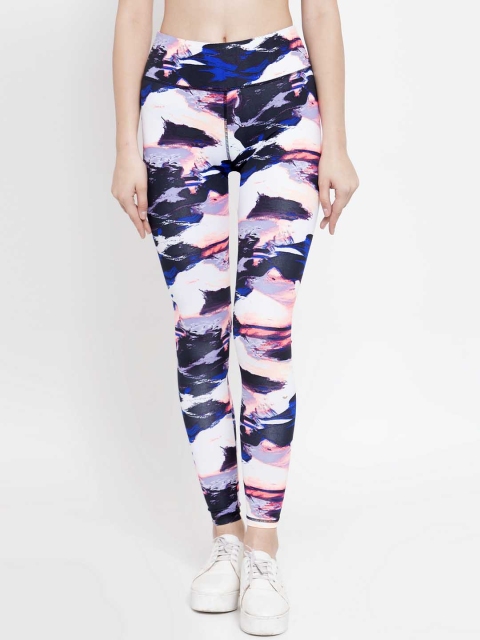 

Boston Club Women Multicoloured Printed Skinny-Fit Tights, Multi