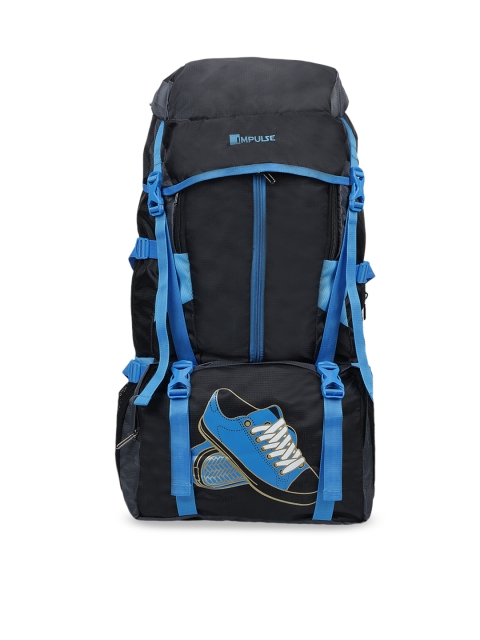 

Impulse Unisex Black & Turquoise Blue Colourblocked Large Rucksack