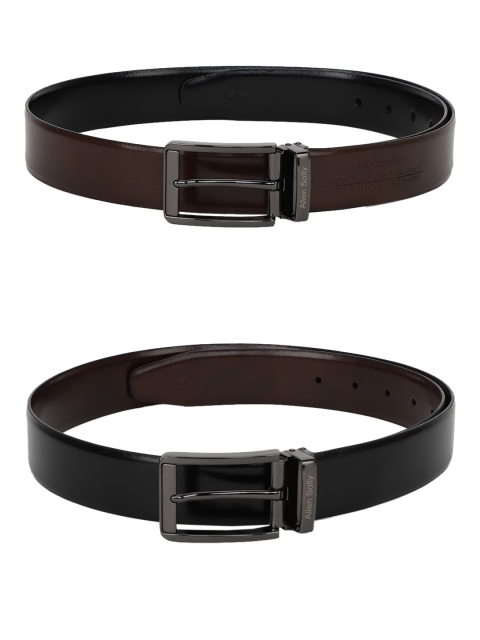 

Allen Solly Men Black & Brown Textured Reversible Leather Belt